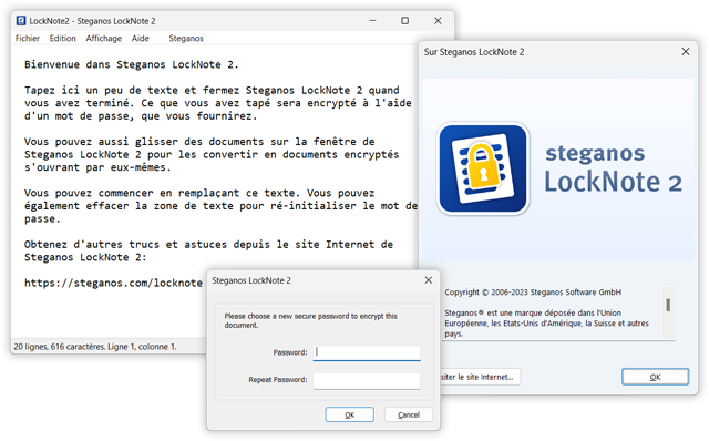 Steganos LockNote 2 Screenshots